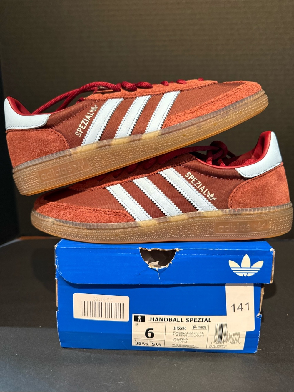 adidas Originals Handball Spezial Men's Rust/White Sneakers 6M/7W